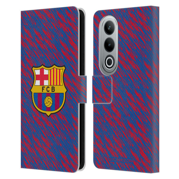 FC Barcelona Crest Patterns Glitch Leather Book Wallet Case Cover For OPPO OnePlus Ace 3V 5G