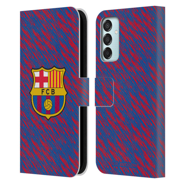 FC Barcelona Crest Patterns Glitch Leather Book Wallet Case Cover For Samsung Galaxy M15/F15 5G