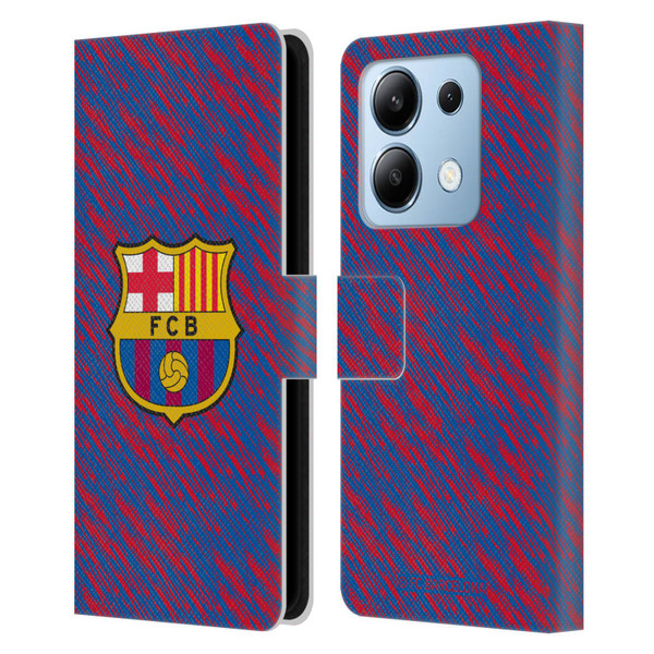 FC Barcelona Crest Patterns Glitch Leather Book Wallet Case Cover For Xiaomi Redmi Note 13/13 Pro 5G