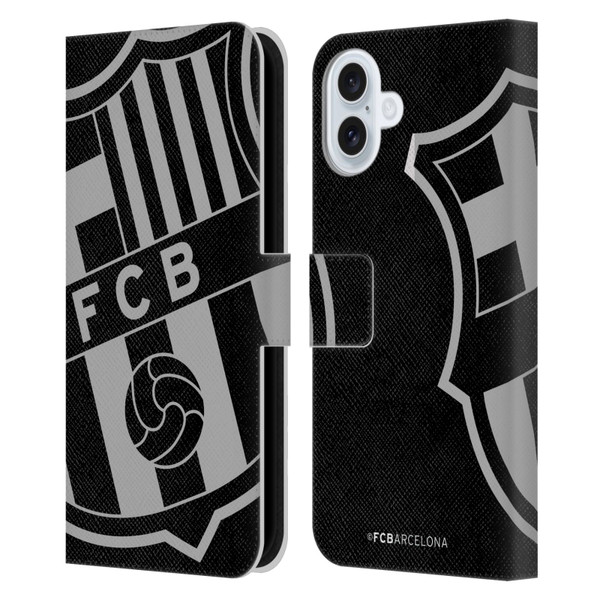 FC Barcelona Crest Oversized Leather Book Wallet Case Cover For Apple iPhone 16 Plus