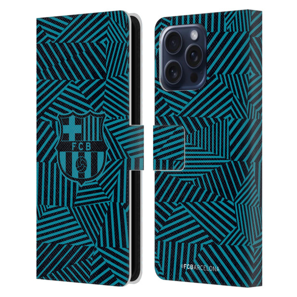 FC Barcelona Crest Black Leather Book Wallet Case Cover For Apple iPhone 16 Pro Max