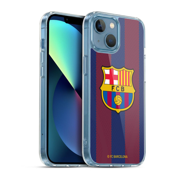 FC Barcelona 2023/24 Crest Kit Home Soft Gel Case for Apple iPhone 13 Mini & MagSafe