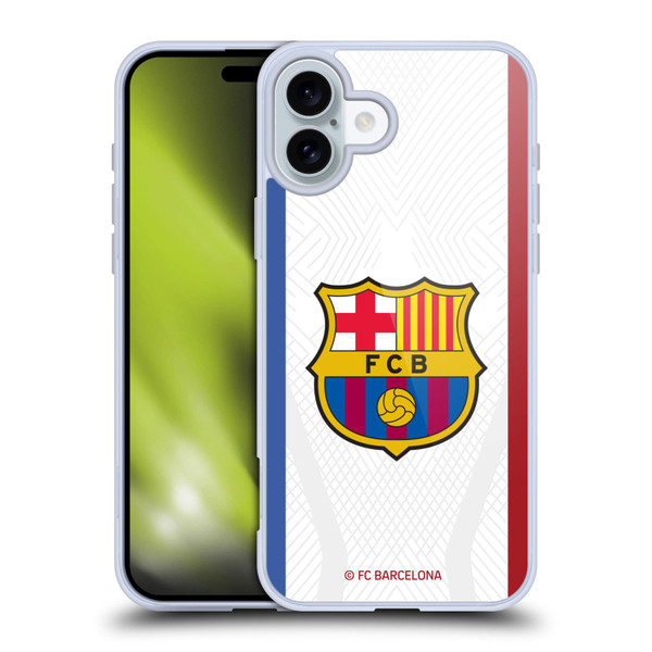 FC Barcelona 2023/24 Crest Kit Away Soft Gel Case for Apple iPhone 16 Plus & MagSafe
