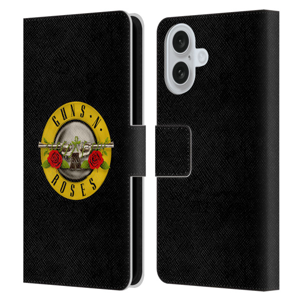 Guns N' Roses Key Art Bullet Logo Leather Book Wallet Case Cover For Apple iPhone 16