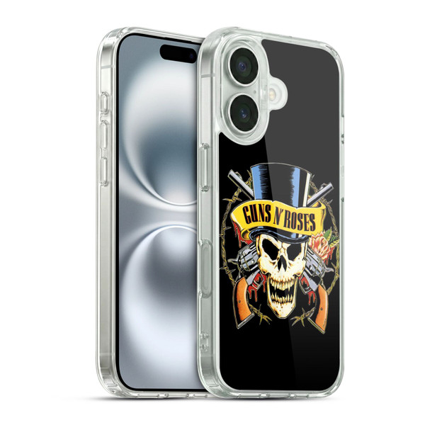 Guns N' Roses Key Art Top Hat Skull Soft Gel Case for Apple iPhone 16 & MagSafe
