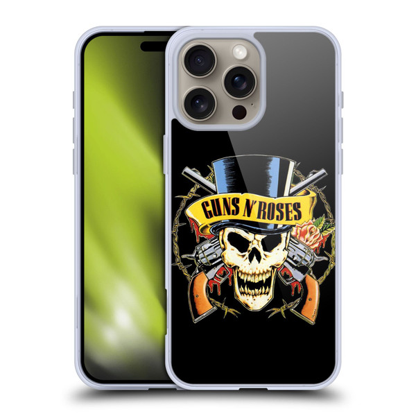 Guns N' Roses Key Art Top Hat Skull Soft Gel Case for Apple iPhone 16 Pro Max
