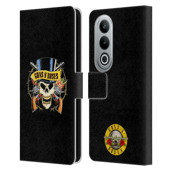 Guns N' Roses Key Art Top Hat Skull Leather Book Wallet Case Cover For OPPO OnePlus Ace 3V 5G