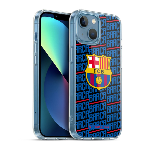 FC Barcelona Crest Patterns Barca Soft Gel Case for Apple iPhone 13 Mini & MagSafe