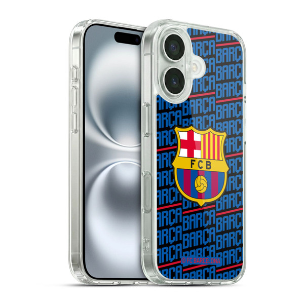 FC Barcelona Crest Patterns Barca Soft Gel Case for Apple iPhone 16 & MagSafe