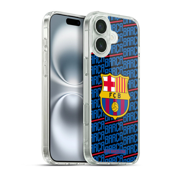 FC Barcelona Crest Patterns Barca Soft Gel Case for Apple iPhone 16 Plus & MagSafe