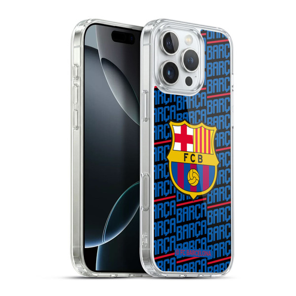 FC Barcelona Crest Patterns Barca Soft Gel Case for Apple iPhone 16 Pro Max & MagSafe