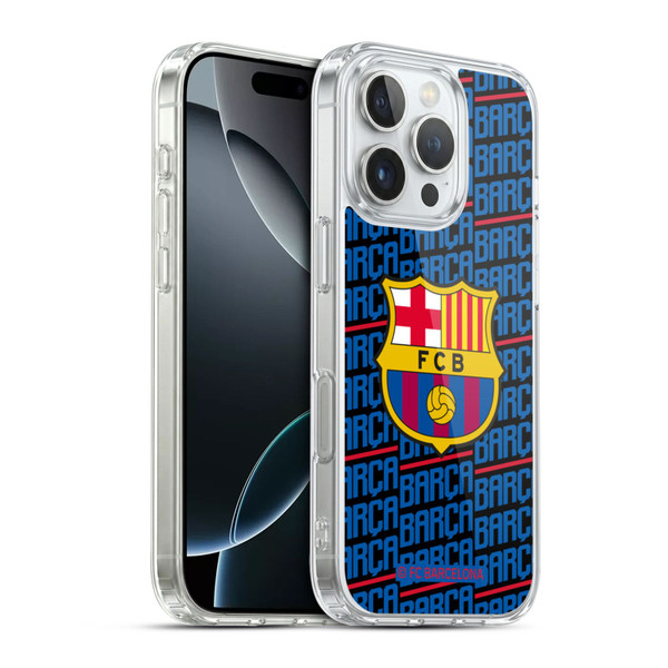 FC Barcelona Crest Patterns Barca Soft Gel Case for Apple iPhone 16 Pro & MagSafe