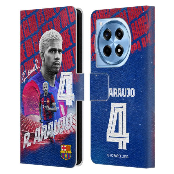 FC Barcelona 2023/24 First Team Ronald Araújo Leather Book Wallet Case Cover For OnePlus 12R
