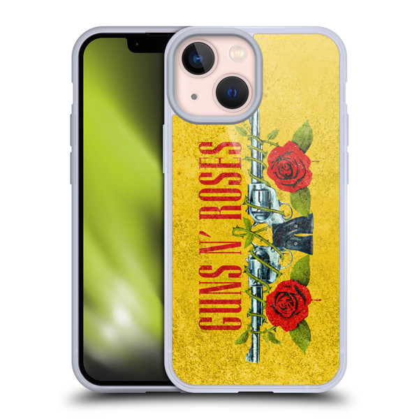 Guns N' Roses Vintage Pistols Soft Gel Case for Apple iPhone 13 Mini