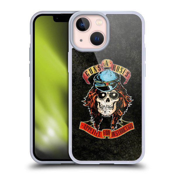 Guns N' Roses Vintage Rose Soft Gel Case for Apple iPhone 13 Mini