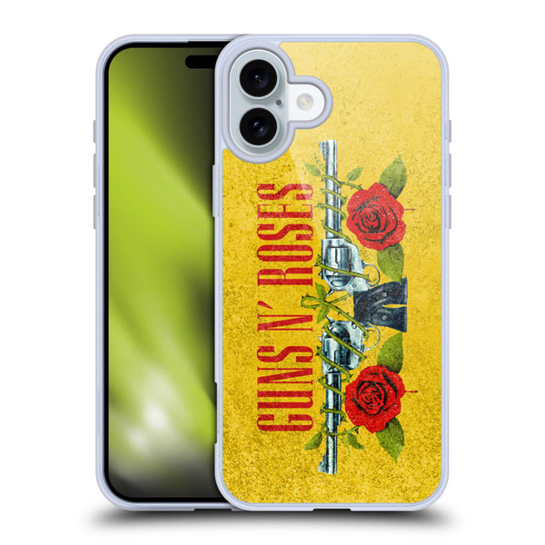 Guns N' Roses Vintage Pistols Soft Gel Case for Apple iPhone 16 Plus