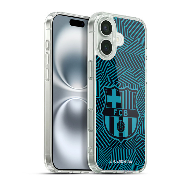 FC Barcelona Crest Black Soft Gel Case for Apple iPhone 16 Plus & MagSafe