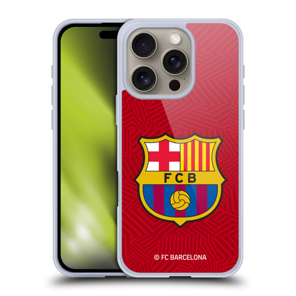 FC Barcelona Crest Red Soft Gel Case for Apple iPhone 16 Pro & MagSafe