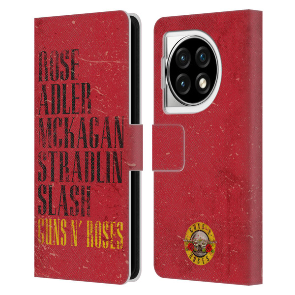 Guns N' Roses Vintage Names Leather Book Wallet Case Cover For OPPO OnePlus Ace 3 5G