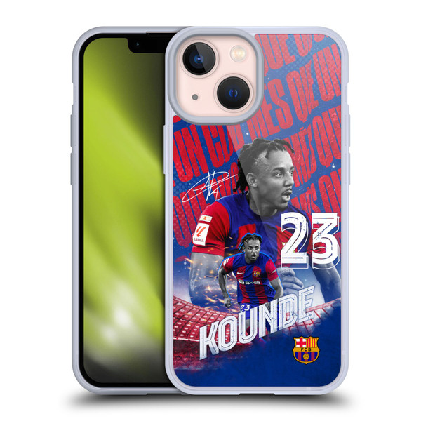 FC Barcelona 2023/24 First Team Jules Koundé Soft Gel Case for Apple iPhone 13 Mini