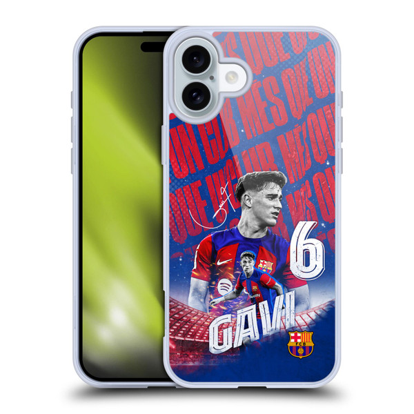 FC Barcelona 2023/24 First Team Gavi Soft Gel Case for Apple iPhone 16 Plus & MagSafe