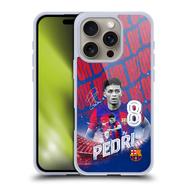 FC Barcelona 2023/24 First Team Pedri Soft Gel Case for Apple iPhone 16 Pro & MagSafe