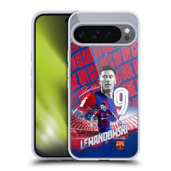 FC Barcelona 2023/24 First Team Robert Lewandowski Soft Gel Case for Google Pixel 9 Pro XL