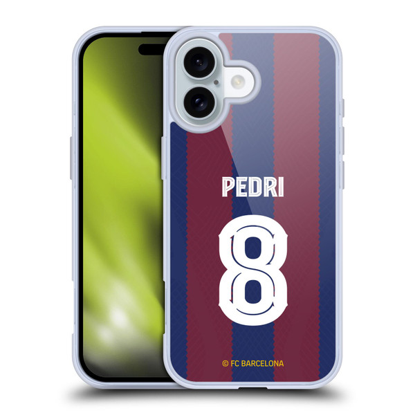 FC Barcelona 2023/24 Players Home Kit Pedri Soft Gel Case for Apple iPhone 16