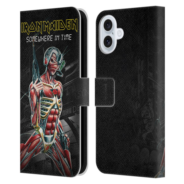 Iron Maiden Album Covers Somewhere Leather Book Wallet Case Cover For Apple iPhone 16 Plus