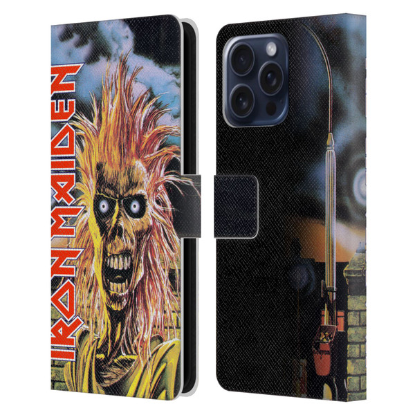 Iron Maiden Art First Leather Book Wallet Case Cover For Apple iPhone 16 Pro Max
