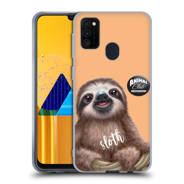 Animal Club International Faces Sloth Soft Gel Case for Samsung Galaxy M30s (2019)/M21 (2020)