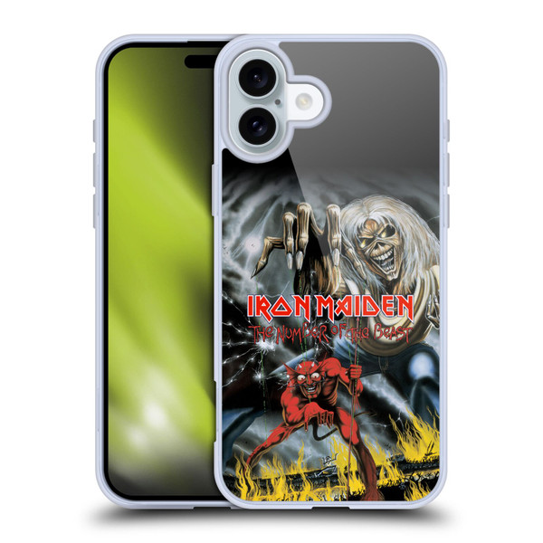 Iron Maiden Graphics The Number Of The Beast Soft Gel Case for Apple iPhone 16 Plus