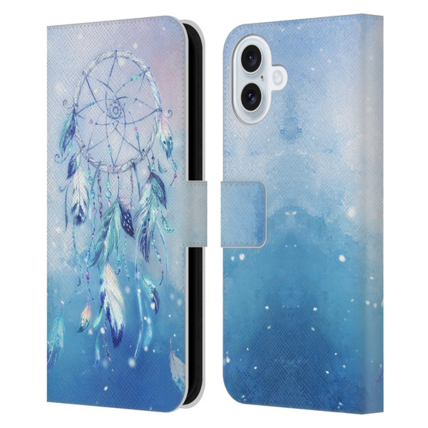 Simone Gatterwe Assorted Designs Blue Dreamcatcher Leather Book Wallet Case Cover For Apple iPhone 16 Plus