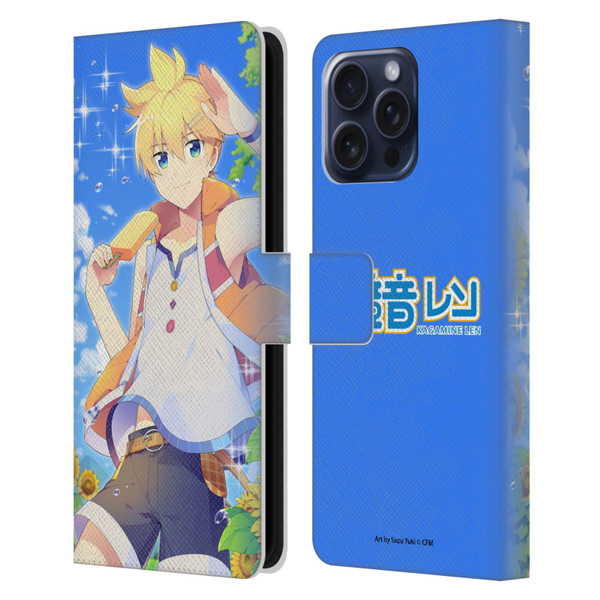 Hatsune Miku Characters Kagamine Len Leather Book Wallet Case Cover For Apple iPhone 16 Pro Max