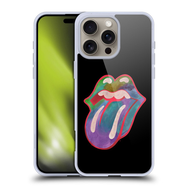 The Rolling Stones Graphics Watercolour Tongue Soft Gel Case for Apple iPhone 16 Pro Max