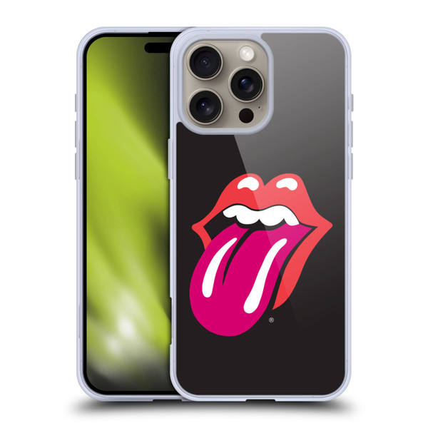 The Rolling Stones Graphics Pink Tongue Soft Gel Case for Apple iPhone 16 Pro Max