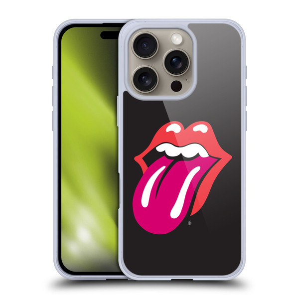 The Rolling Stones Graphics Pink Tongue Soft Gel Case for Apple iPhone 16 Pro