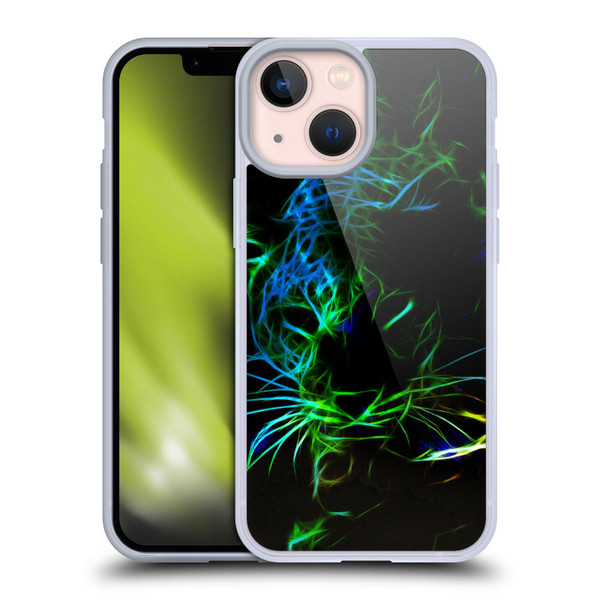 Simone Gatterwe Animals Neon Leopard Soft Gel Case for Apple iPhone 13 Mini