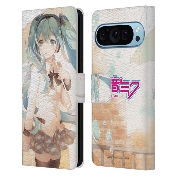 Hatsune Miku Graphics Rain Leather Book Wallet Case Cover For Google Pixel 9 / Pixel 9 Pro