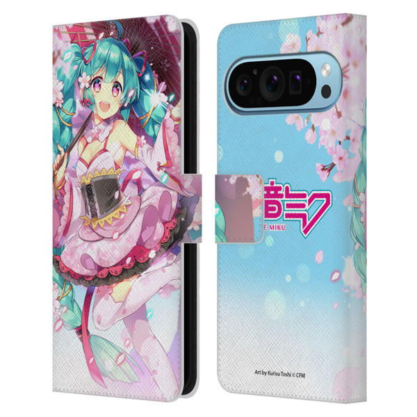 Hatsune Miku Graphics Sakura Leather Book Wallet Case Cover For Google Pixel 9 / Pixel 9 Pro