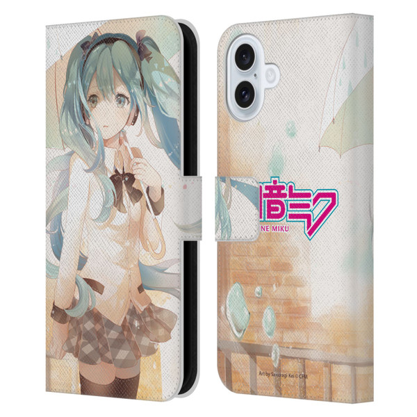 Hatsune Miku Graphics Rain Leather Book Wallet Case Cover For Apple iPhone 16 Plus