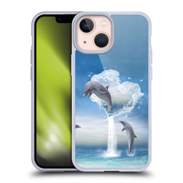 Simone Gatterwe Dolphins Lovers Soft Gel Case for Apple iPhone 13 Mini