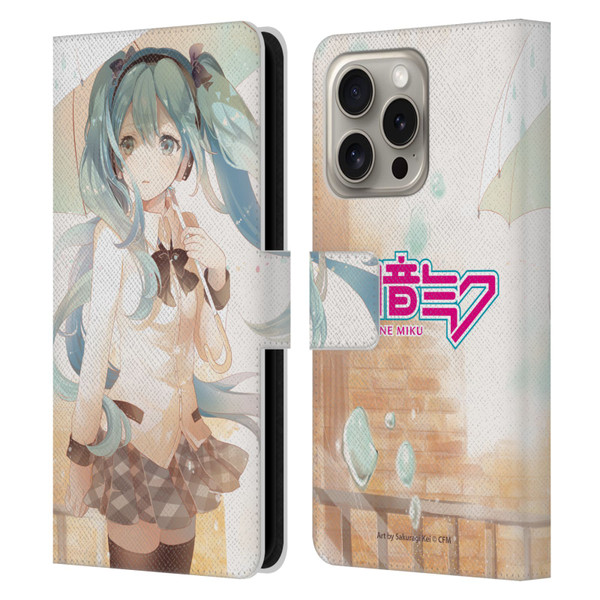 Hatsune Miku Graphics Rain Leather Book Wallet Case Cover For Apple iPhone 16 Pro