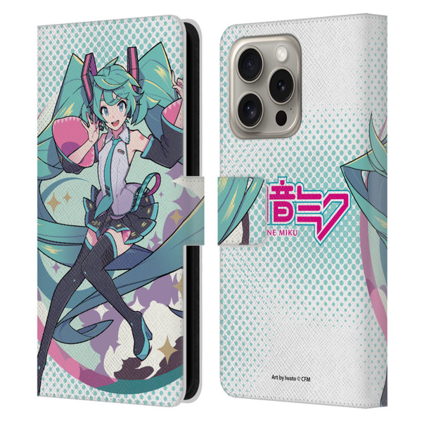 Hatsune Miku Graphics Pastels Leather Book Wallet Case Cover For Apple iPhone 16 Pro