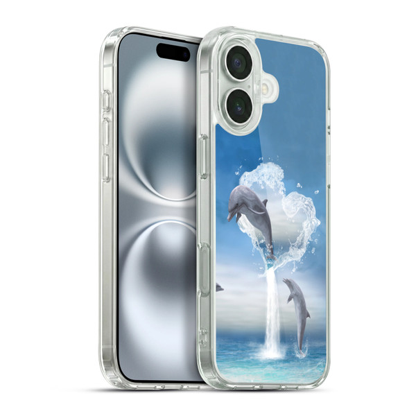 Simone Gatterwe Dolphins Lovers Soft Gel Case for Apple iPhone 16 Plus & MagSafe