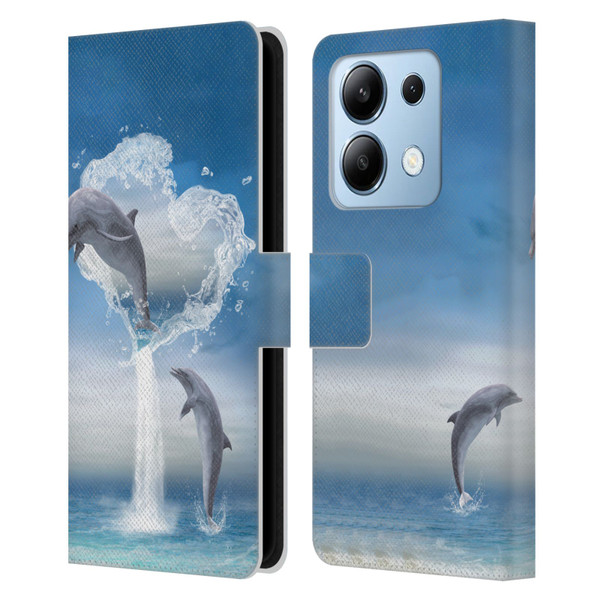 Simone Gatterwe Dolphins Lovers Leather Book Wallet Case Cover For Xiaomi Redmi Note 13/13 Pro 5G