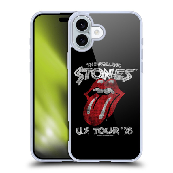 The Rolling Stones Key Art US Tour 78 Soft Gel Case for Apple iPhone 16 Plus
