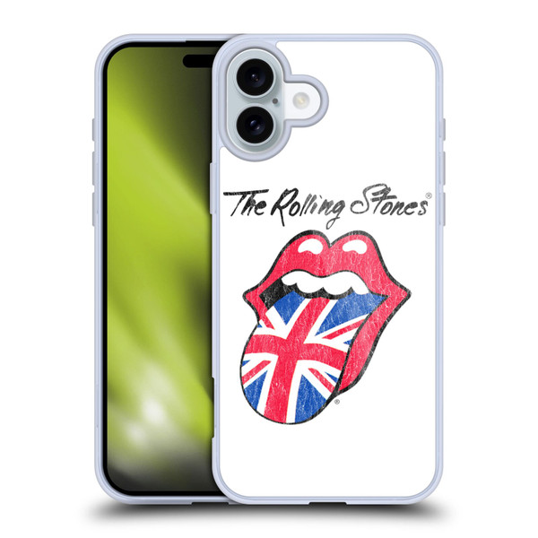 The Rolling Stones Key Art UK Tongue Soft Gel Case for Apple iPhone 16 Plus
