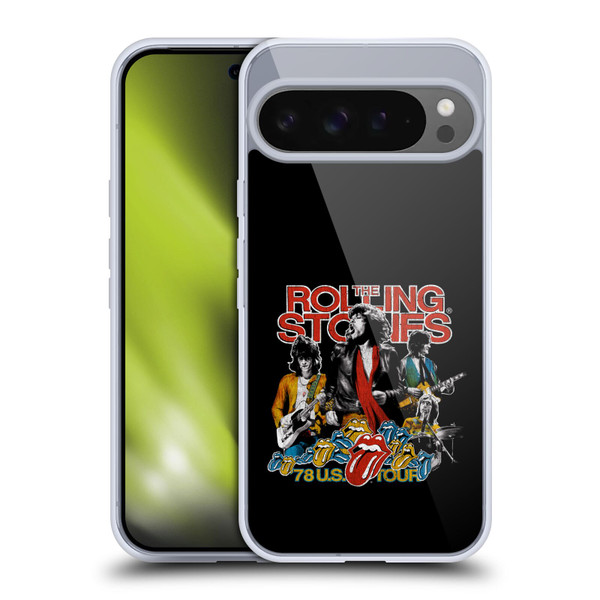 The Rolling Stones Key Art 78 US Tour Vintage Soft Gel Case for Google Pixel 9 Pro XL