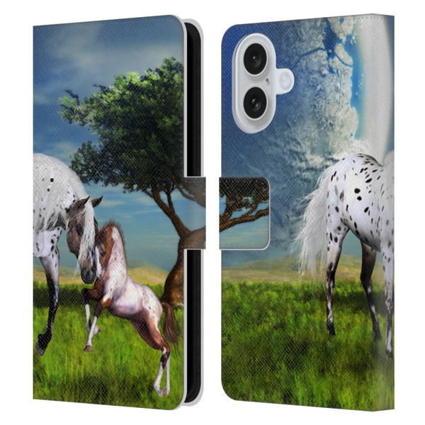 Simone Gatterwe Horses Love Forever Leather Book Wallet Case Cover For Apple iPhone 16